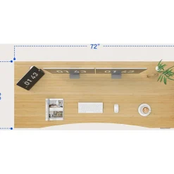 FlexiSpot Standing Desks<E7 72"W Electric Adjustable Bamboo Top Standing Desk, White (E7WCR7230LBZB)