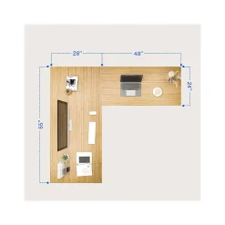 FlexiSpot Standing Desks<E7 76"W Electric L-Shaped Adjustable Top Standing Desk, White (E7LW557624BAM)