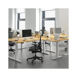 FlexiSpot Standing Desks<E7 76"W Electric L-Shaped Adjustable Top Standing Desk, White (E7LW557624BAM)