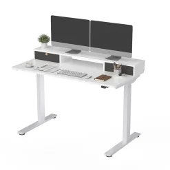 FlexiSpot Standing Desks<EC9W Series 48" W Electric Adjustable Standing Desk, White (EC9WDO04W)