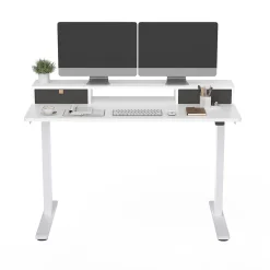FlexiSpot Standing Desks<EC9W Series 48" W Electric Adjustable Standing Desk, White (EC9WDO04W)