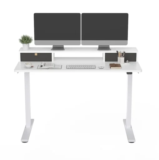 FlexiSpot Standing Desks<EC9W Series 48" W Electric Adjustable Standing Desk, White (EC9WDO04W)