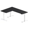 FlexiSpot Standing Desks<E7L Series 76"W Electric L-Shaped Adjustable Standing Desk, Black/White (E7LW557624B)