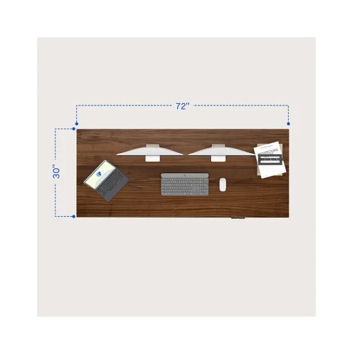 FlexiSpot Standing Desks<E7Q 72"W Electric Adjustable Standing Desk, Black Walnut/Black (E7QB7230-BW)