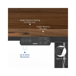 FlexiSpot Standing Desks<E7Q 72"W Electric Adjustable Standing Desk, Black Walnut/Black (E7QB7230-BW)
