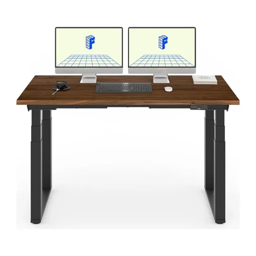 FlexiSpot Standing Desks<E7Q 60"W Electric Adjustable Standing Desk, Black Walnut/Black (E7QB6030-BW)