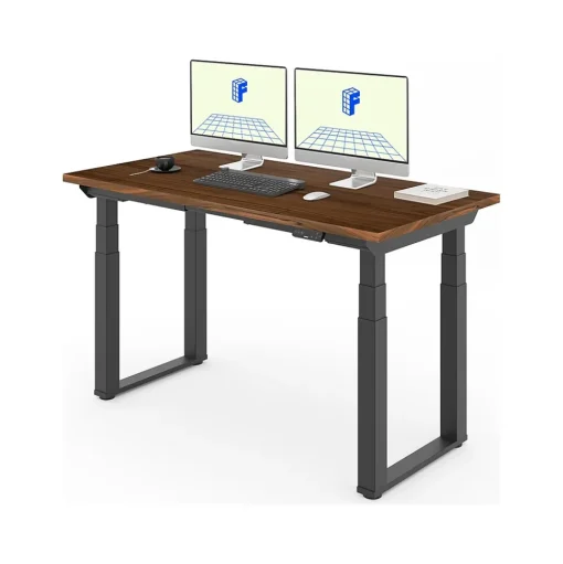 FlexiSpot Standing Desks<E7Q 60"W Electric Adjustable Standing Desk, Black Walnut/Black (E7QB6030-BW)