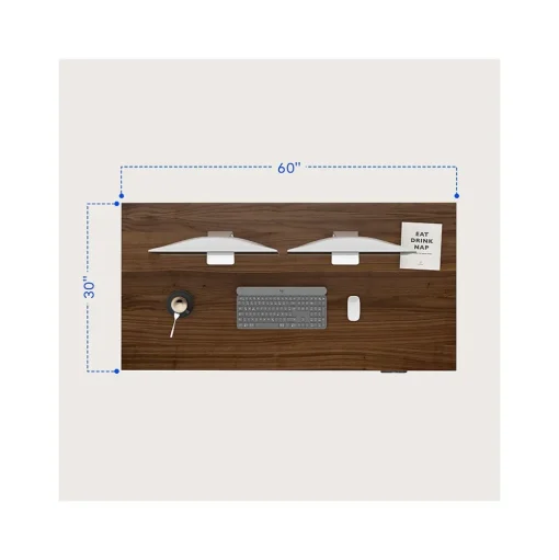 FlexiSpot Standing Desks<E7Q 60"W Electric Adjustable Standing Desk, Black Walnut/Black (E7QB6030-BW)