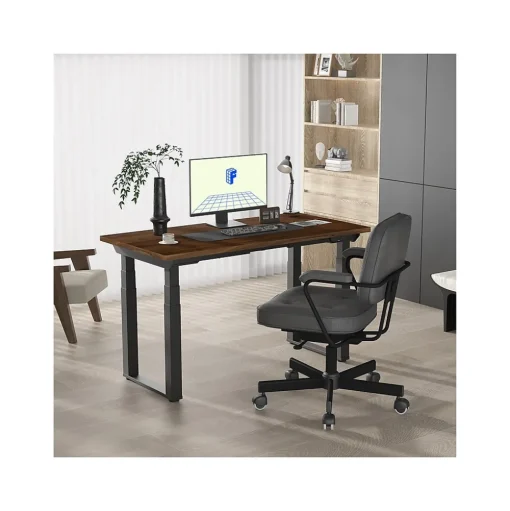 FlexiSpot Standing Desks<E7Q 60"W Electric Adjustable Standing Desk, Black Walnut/Black (E7QB6030-BW)