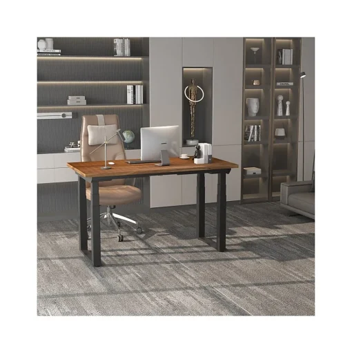 FlexiSpot Standing Desks<E7Q 60"W Electric Adjustable Standing Desk, Black Walnut/Black (E7QB6030-BW)