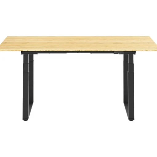 FlexiSpot Standing Desks<E7Q 72"W Electric Adjustable Standing Desk, Bamboo/Black (E7QBR7230-LBZB)