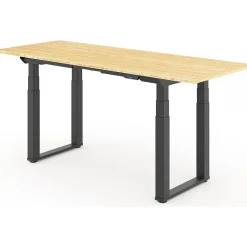 FlexiSpot Standing Desks<E7Q 72"W Electric Adjustable Standing Desk, Bamboo/Black (E7QBR7230-LBZB)