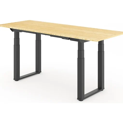 FlexiSpot Standing Desks<E7Q 72"W Electric Adjustable Standing Desk, Bamboo/Black (E7QBR7230-LBZB)