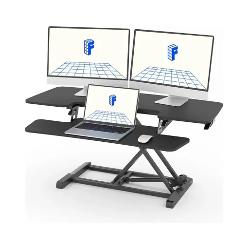 FlexiSpot Standing Desks<M7 Series 42"W Manual Rectangular Adjustable Standing Desk Converter, Black (M7-E-42B)