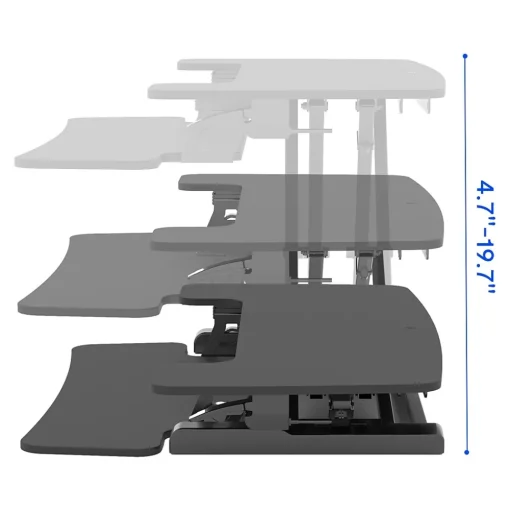 FlexiSpot Standing Desks<M7 Series 42"W Manual Rectangular Adjustable Standing Desk Converter, Black (M7-E-42B)