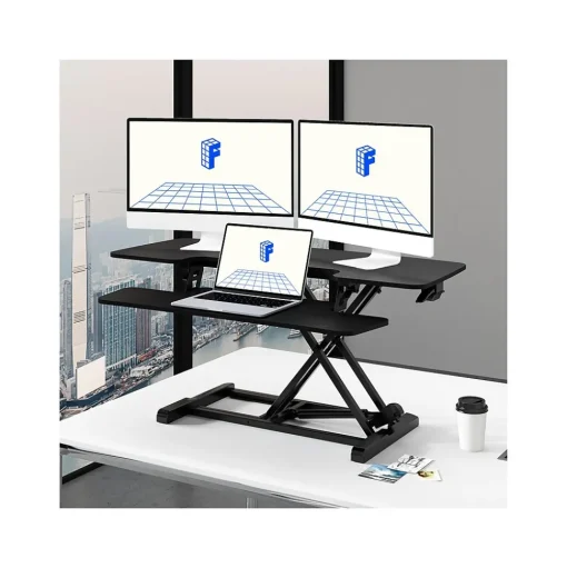 FlexiSpot Standing Desks<M7 Series 42"W Manual Rectangular Adjustable Standing Desk Converter, Black (M7-E-42B)