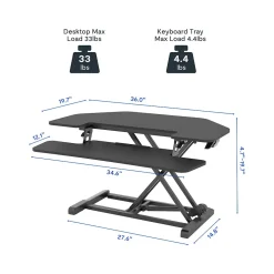 FlexiSpot Standing Desks<M7 Series 36"W Manual Adjustable Standing Desk Converter, Black (M7-E-36C)