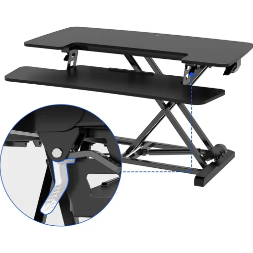 FlexiSpot Standing Desks<M7 Series 35"W Manual Rectangular Adjustable Standing Desk Converter, Black (M7-E-35B)