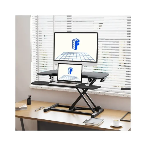 FlexiSpot Standing Desks<M7 Series 35"W Manual Rectangular Adjustable Standing Desk Converter, Black (M7-E-35B)
