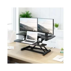 FlexiSpot Standing Desks<40"W Electric Adjustable Standing Desk Converter, Black (EM7L)
