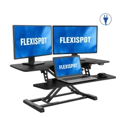 FlexiSpot Standing Desks<40"W Electric Adjustable Standing Desk Converter, Black (EM7L)