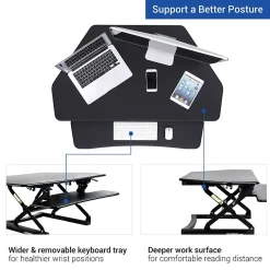 FlexiSpot Standing Desks<41"W Manual Sit-Stand Desk Converter, Black (M4B-E-US)
