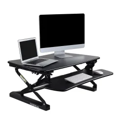 FlexiSpot Standing Desks<35"W Manual Sit-Stand Desk Converter, Black (M2B)