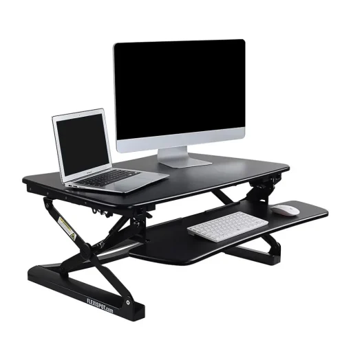 FlexiSpot Standing Desks<35"W Manual Sit-Stand Desk Converter, Black (M2B)