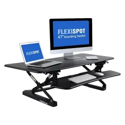 FlexiSpot Standing Desks<47"W Manual Sit-Stand Desk Converter, Black (M3B)