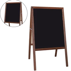 Flipside Dry Erase<2 Sided Black Dry Erase Board, Stained Wood, 24"W x 42"H (FLP31310)