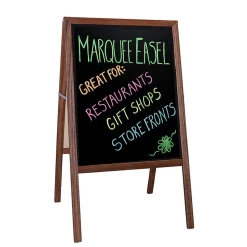 Flipside Dry Erase<2 Sided Black Dry Erase Board, Stained Wood, 24"W x 42"H (FLP31310)