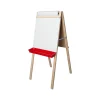 Flipside Dry Erase<Child's Deluxe Double Dry-/Wet-Erase Easel, 44", Wood/White/Green/Red, Assorted Materials (17237)