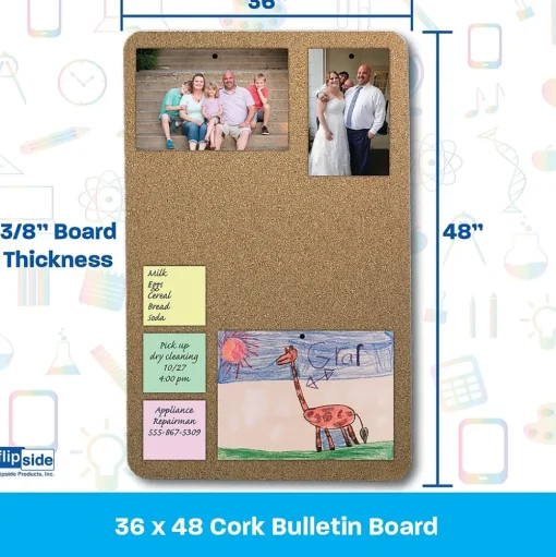 Flipside Bulletin<Cork Bulletin Board, 36" x 48" (10099)