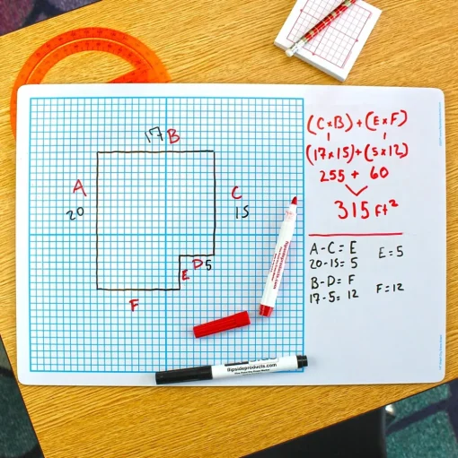 Flipside Dry Erase<Dry Erase Base Ten Grid Boards, 12/Pack (11261)