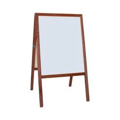 Flipside Dry Erase<Dry-Erase Marquee Easel, 42", White/Black/Stained Wood (31710)
