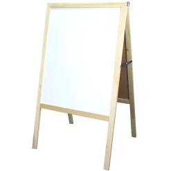 Flipside Dry Erase<Dry-Erase Marquee Easel, 42", White/Black/Natural Wood (31700)