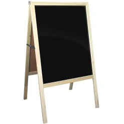 Flipside Dry Erase<Dry-Erase Marquee Easel, 42", White/Black/Natural Wood (31700)