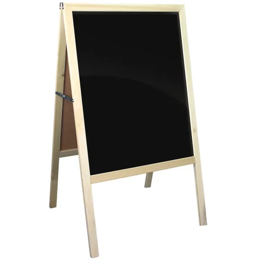 Flipside Dry Erase<Dry-Erase Marquee Easel, 42", White/Black/Natural Wood (31700)