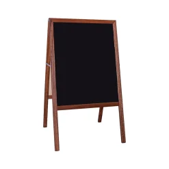 Flipside Dry Erase<Dry-Erase Marquee Easel, 42", Black/Stained Wood (31310)