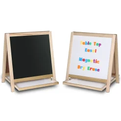 Flipside Dry Erase<Dry-Erase Two-Sided Easel, Wood Frame, 19.5" x 18" (17406)