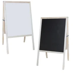Flipside Dry Erase<Dry-Erase/Chalkboard Marquee Easel, 42", White/Black/Natural Wood (31200)