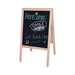 Flipside Dry Erase<Dry-Erase/Chalkboard Marquee Easel, 42", White/Black/Natural Wood (31200)