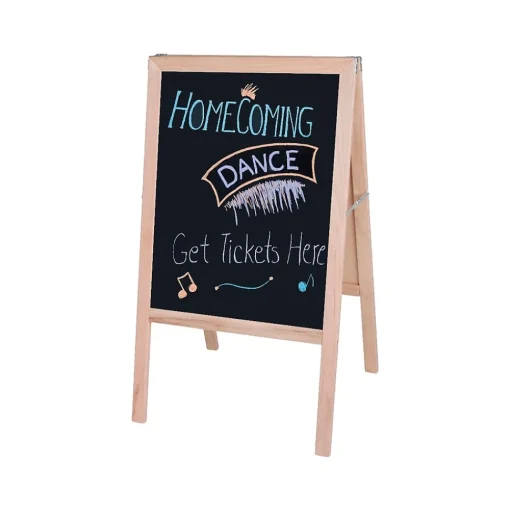 Flipside Dry Erase<Dry-Erase/Chalkboard Marquee Easel, 42", White/Black/Natural Wood (31200)
