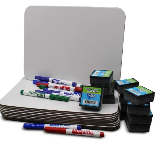 Flipside Dry Erase<Magnetic Dry-Erase Whiteboard Set, 9" x 12", 12/Pack (31004)