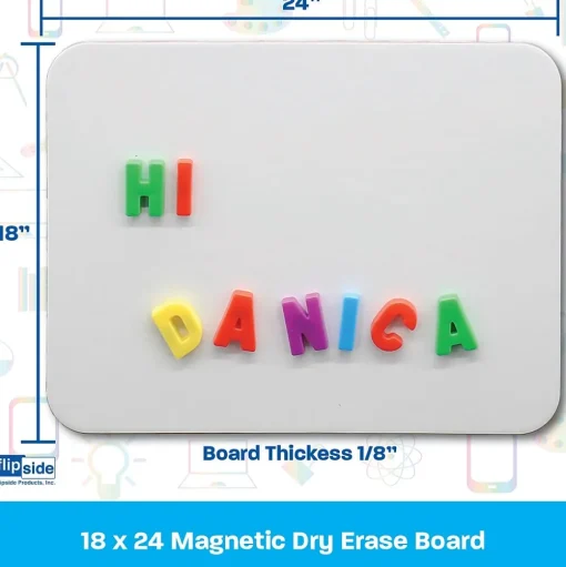 Flipside Dry Erase<Magnetic Dry-Erase Whiteboard, 18" x 24" (FLP10026)