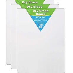 Flipside Dry Erase<Melamine Dry-Erase Whiteboard, 18" x 24", 3/Bundle (FLP10085-3)