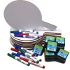 Flipside Dry Erase<Oval Dry-Erase Answer Paddles, Pens, and Erasers Class Pack, 36/Set (19232)