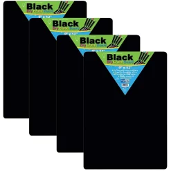 Flipside Dry Erase<Products Black Melamine Mobile Dry-Erase Whiteboard, 9" x 12", Pack of 4 (FLP40065-4)