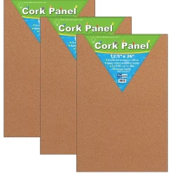 Flipside Bulletin<Products Cork Panel, 12.5" x 26", Pack of 3 (FLP37012-3)