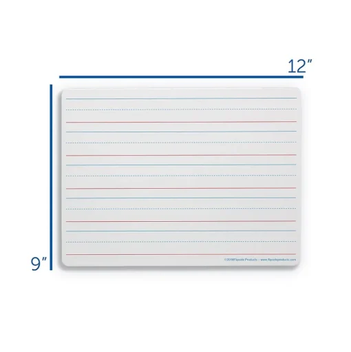 Flipside Dry Erase<Ruled Double-Sided Dry-Erase Whiteboard, 9" x 12", 24/Pack (FLP12034)